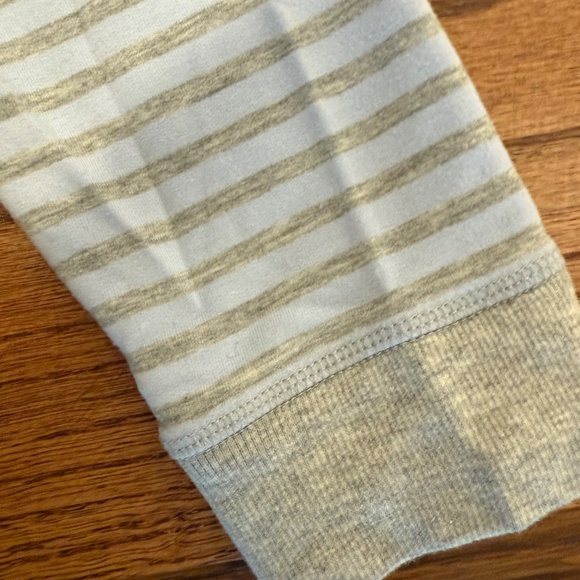 LOFT Striped Crewneck Sweatshirt Blue & Gray Terry Knit Size Medium - Picture 2 of 5